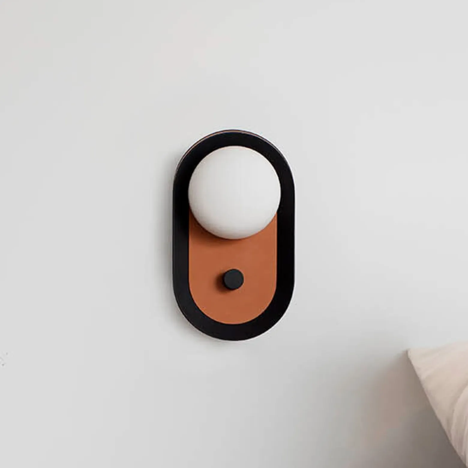 Maya LED-seinävalaisin, terrakotta, alumiini/lasi, leveys 12,2 cm
