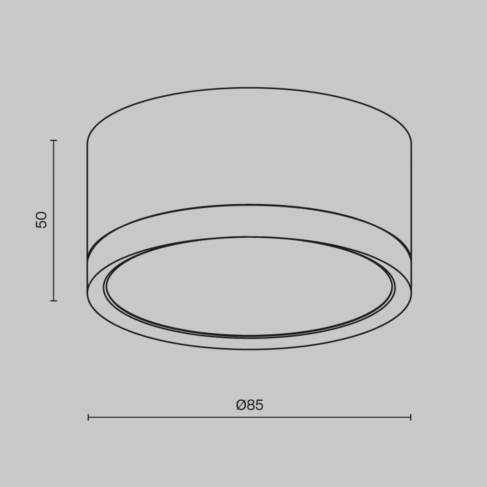 Maytoni alasvalo Hoop, valkoinen, korkeus 5 cm, Ø 8,5 cm, alumiini, GX53