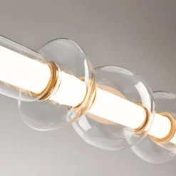 Maytoni Cosmo LED-riippuvalaisin, messinki, pituus 98 cm, lasi