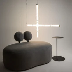 Maytoni Cosmo LED-riippuvalaisin, musta, pituus 98 cm, lasi