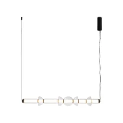 Maytoni Cosmo LED-riippuvalaisin, musta, pituus 98 cm, lasi