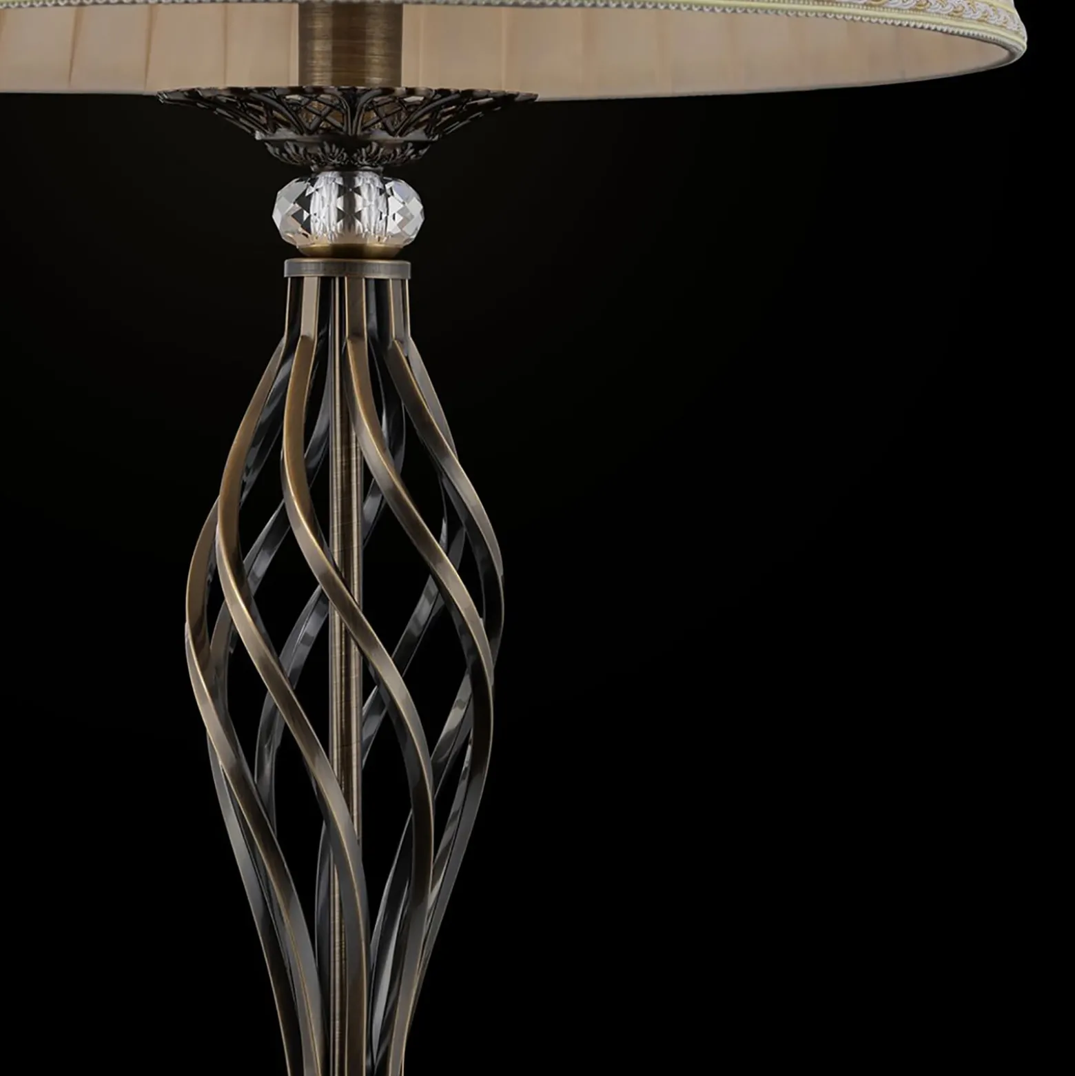 Maytoni Grace -lattiavalo, 1 lamppu messinki/beige