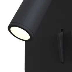 Maytoni Ios 176 LED-seinävalaisin, kulmikas, musta