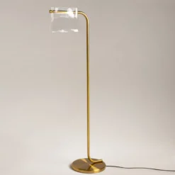 Maytoni lasinen lattiavalaisin Cabaret, messinki, korkeus 126,5 cm