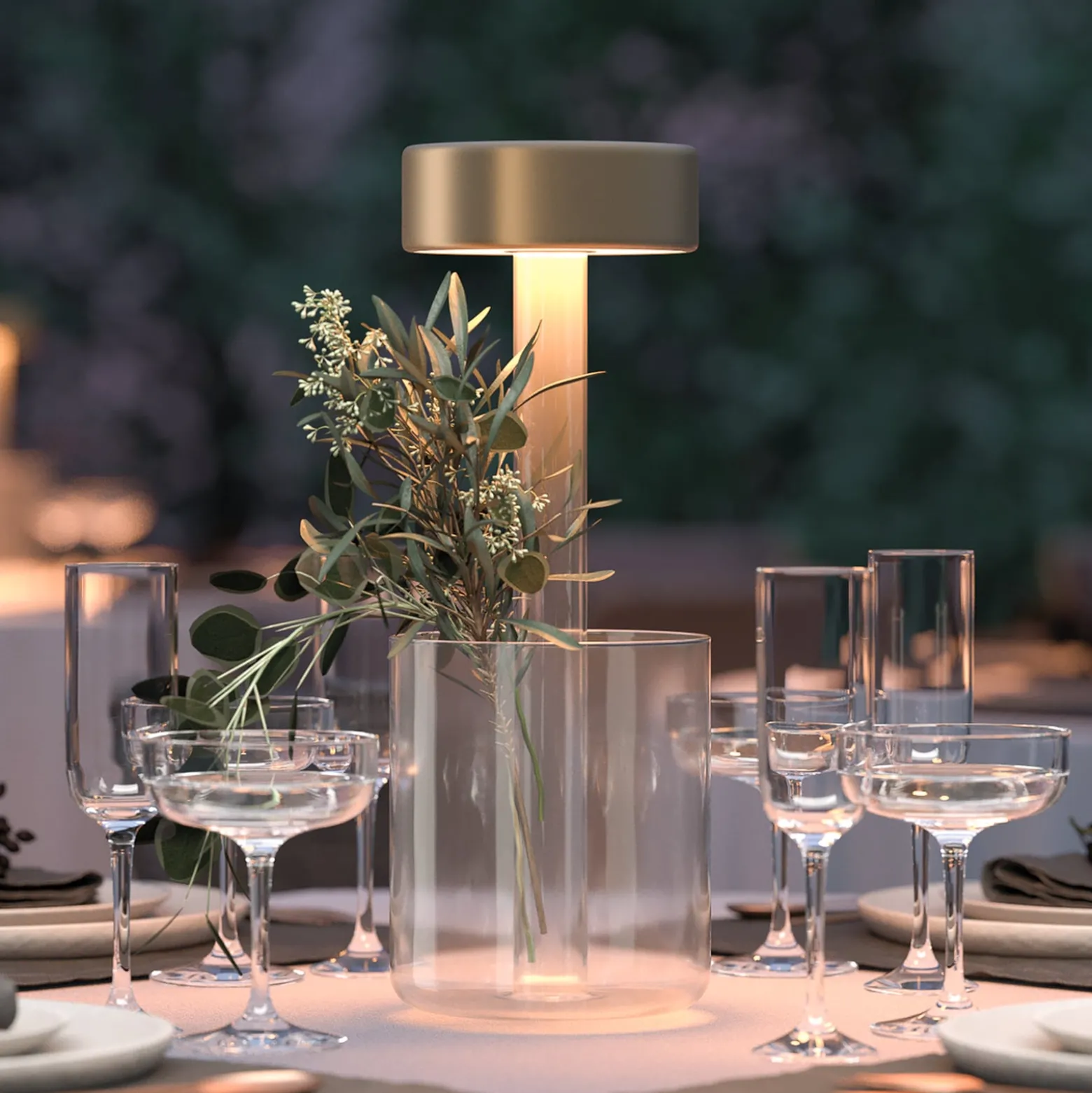 Maytoni LED ladattava pöytävalaisin AI Collaboration, lasi, kultainen