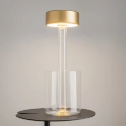Maytoni LED ladattava pöytävalaisin AI Collaboration, lasi, kultainen