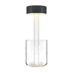 Maytoni LED ladattava pöytävalaisin AI Collaboration, lasi, musta
