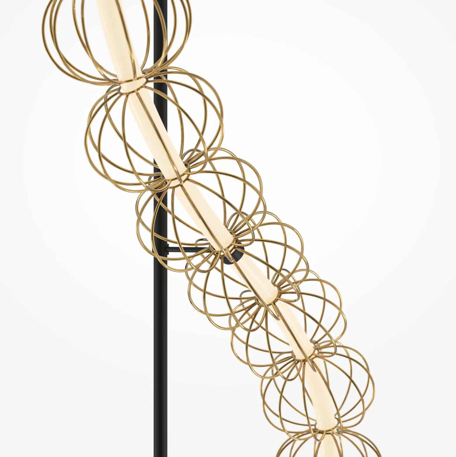 Maytoni LED-lattiavalaisin Golden Cage, korkeus 154 cm, metallia