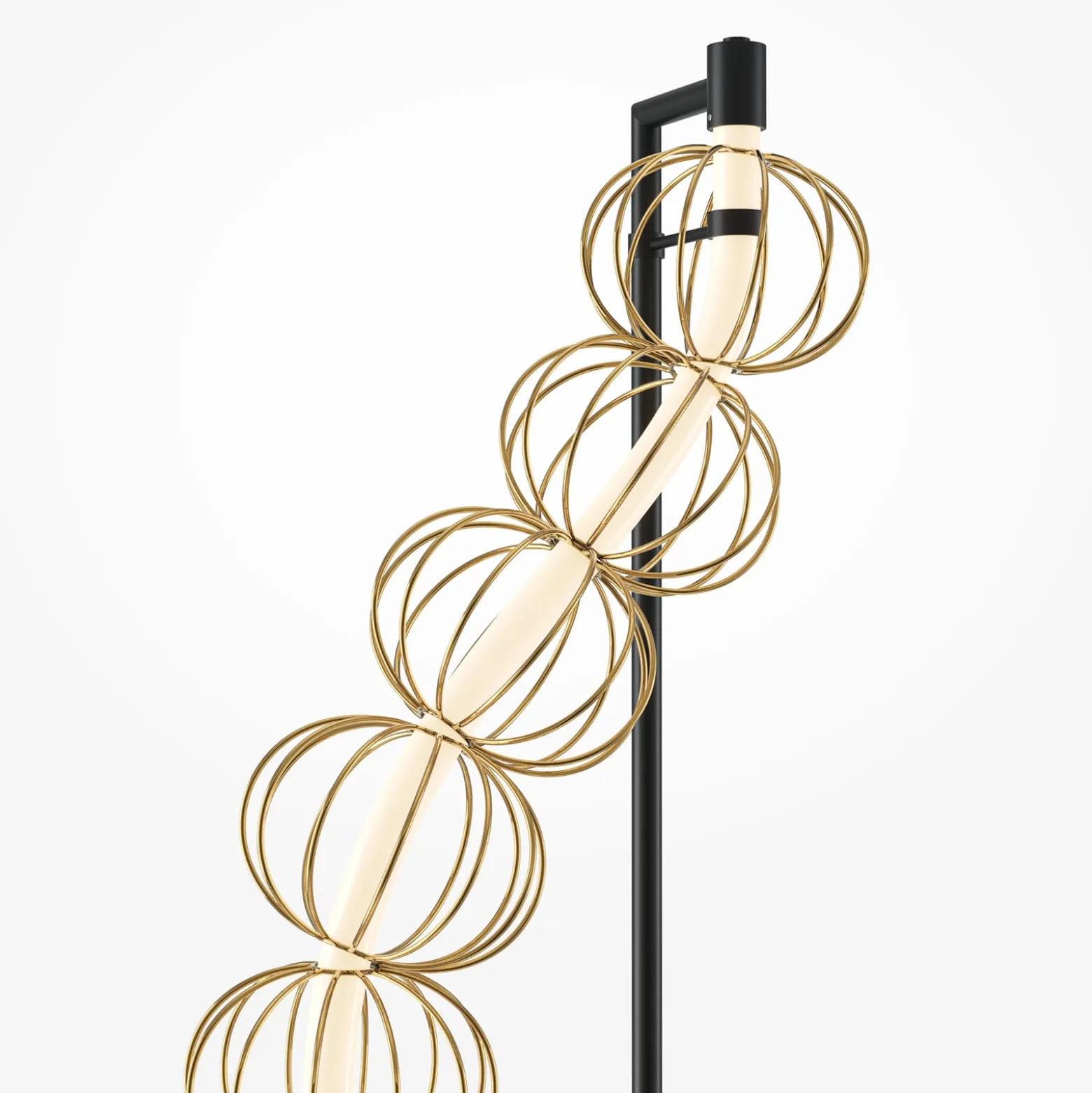 Maytoni LED-lattiavalaisin Golden Cage, korkeus 154 cm, metallia