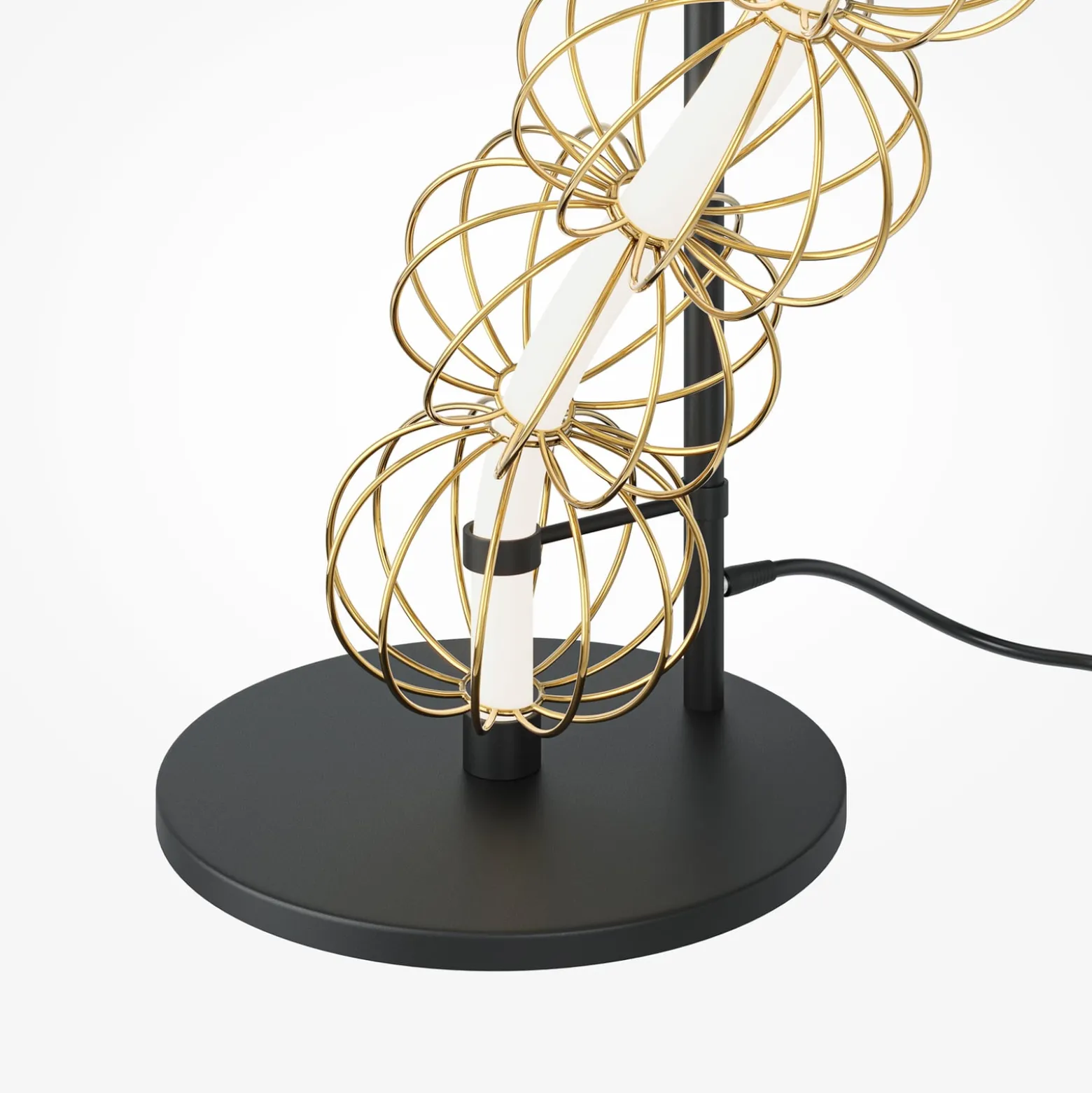 Maytoni LED-lattiavalaisin Golden Cage, korkeus 154 cm, metallia