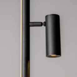 Maytoni LED-lattiavalaisin Thin, musta, alumiini, korkeus 155 cm, himmennettävä