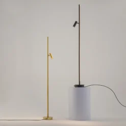 Maytoni LED-lattiavalaisin Thin, musta, alumiini, korkeus 155 cm, himmennettävä