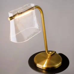 Maytoni LED-pöytävalaisin Cabaret, messinki/kirkas, korkeus 48,5 cm