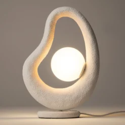 Maytoni LED-pöytävalaisin Opus, valkoinen, metalli/lasi, korkeus 38 cm