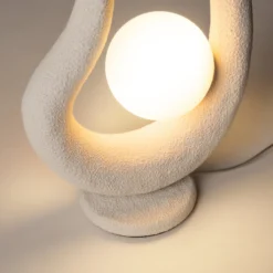 Maytoni LED-pöytävalaisin Opus, valkoinen, metalli/lasi, korkeus 38 cm