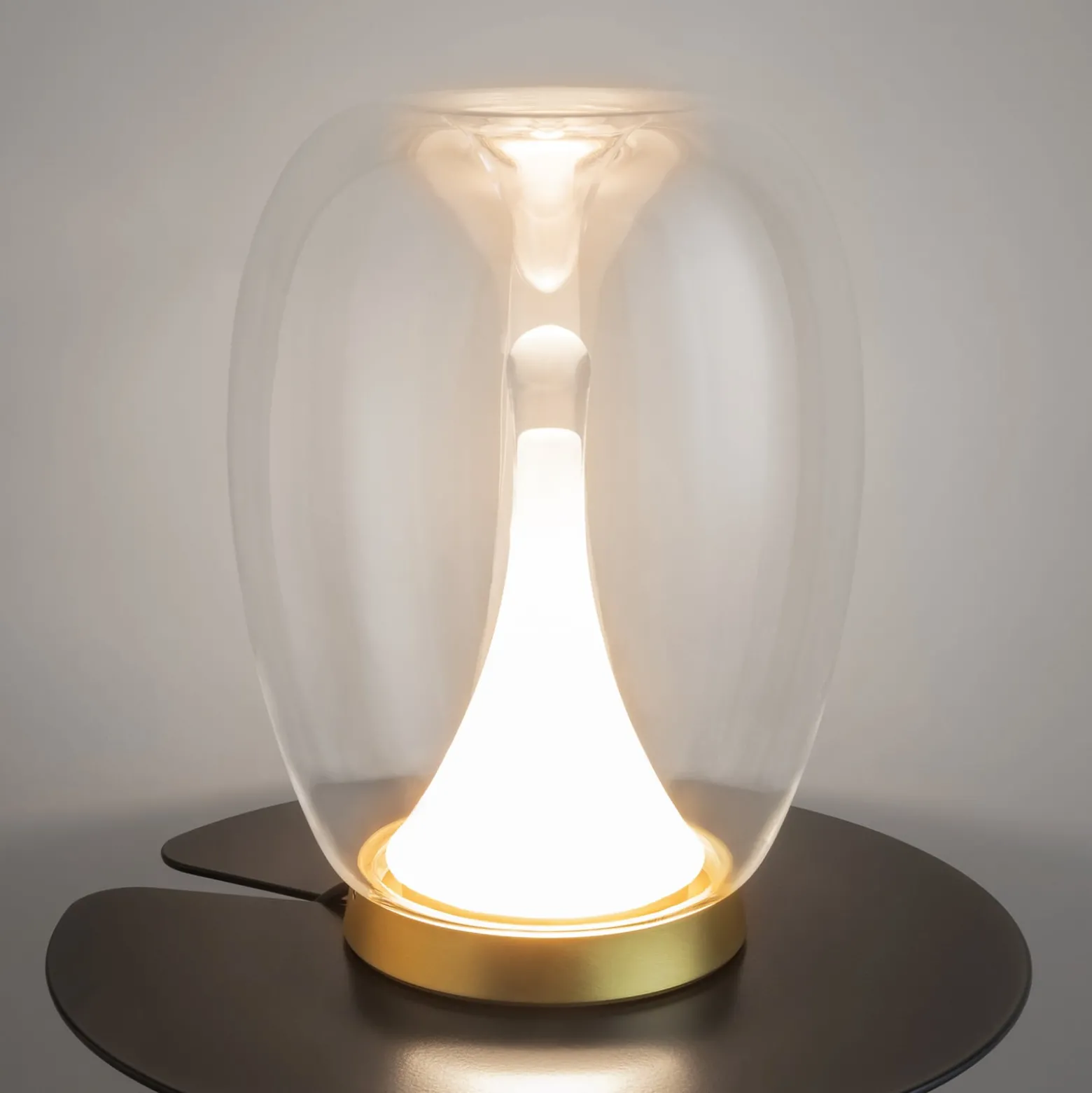 Maytoni LED-pöytävalaisin Splash, kirkas, korkeus 27,2 cm, lasi