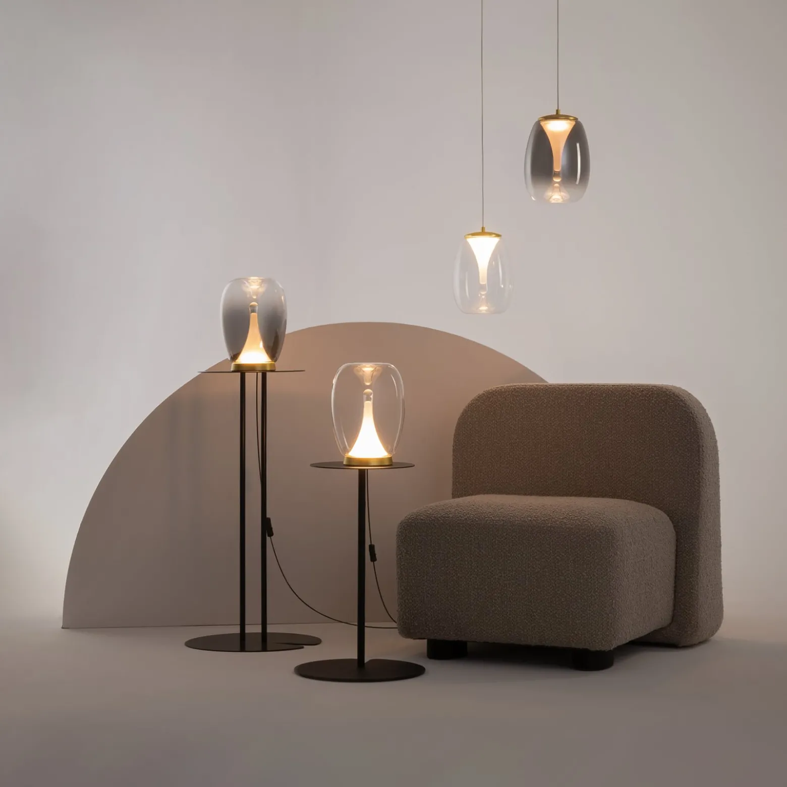 Maytoni LED-pöytävalaisin Splash, kirkas, korkeus 27,2 cm, lasi