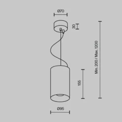 Maytoni LED-riippuvalaisin Efir, kultainen matta, Ø 9.5cm, 25 W, 38°
