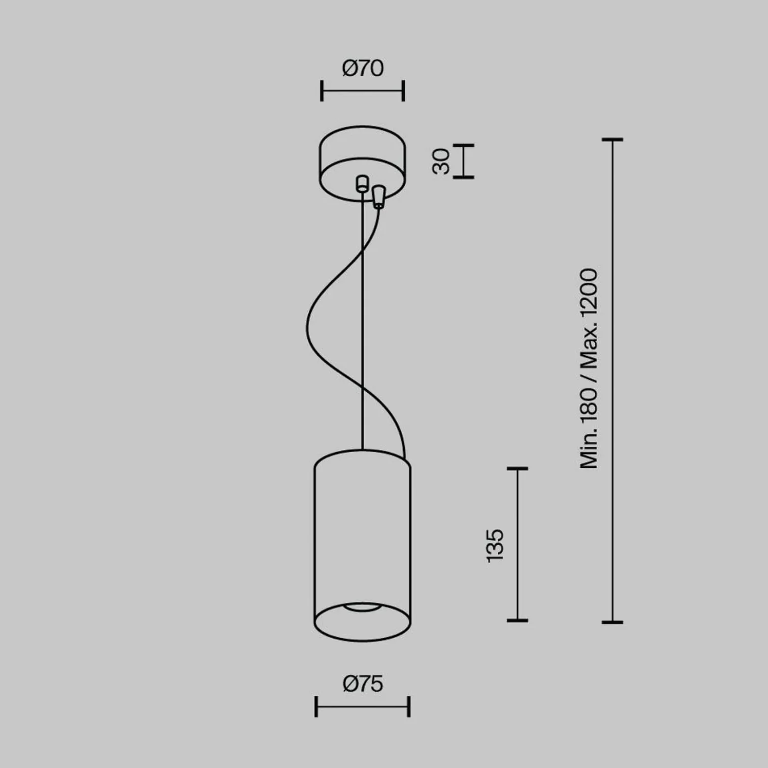 Maytoni LED-riippuvalaisin Efir, valkoinen, Ø 7,5 cm, 15 W, 38°