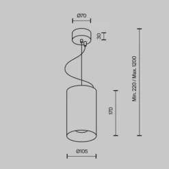 Maytoni LED-riippuvalaisin Efir, valkoinen, Ø 10,5 cm, 33 W, 38°
