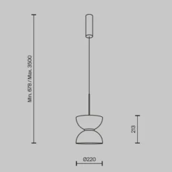Maytoni LED-riippuvalaisin Kyoto, valkoinen, Ø 22 cm, lasi, metalli