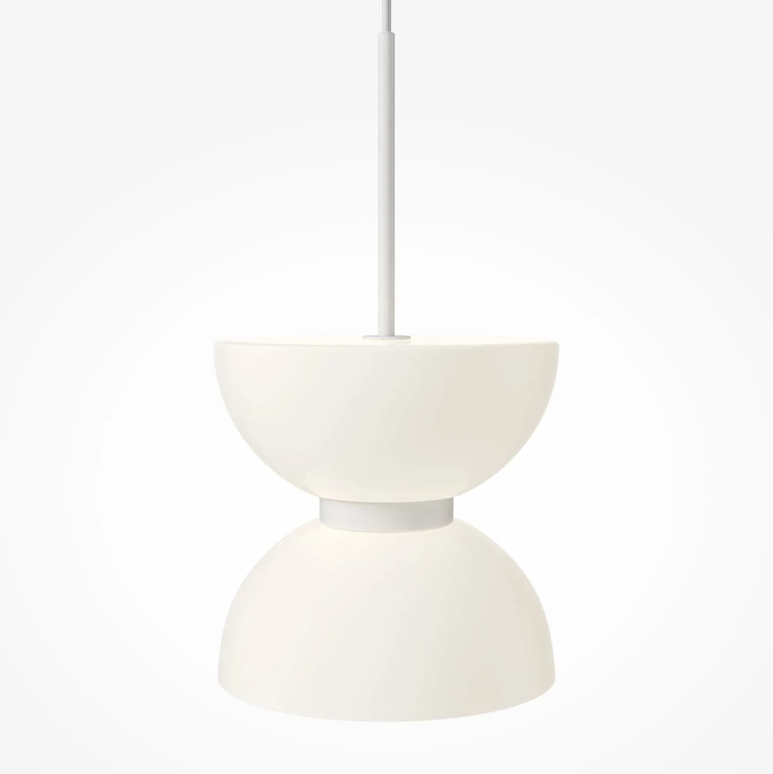 Maytoni LED-riippuvalaisin Kyoto, valkoinen, Ø 22 cm, lasi, metalli
