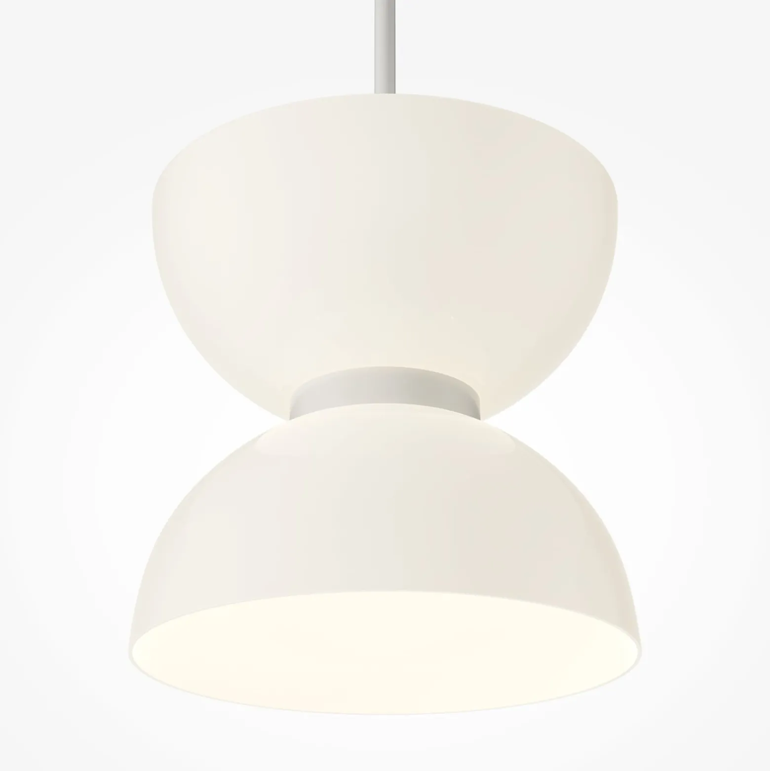 Maytoni LED-riippuvalaisin Kyoto, valkoinen, Ø 22 cm, lasi, metalli