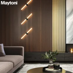 Maytoni LED-seinävalaisin Axis, kullanvärinen, korkeus 63 cm