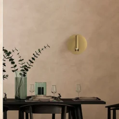 Maytoni LED-seinävalaisin Ios 176, kullanvärinen, pyöreä, alumiini