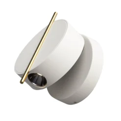 Maytoni LED-seinävalaisin Nuance, valkoinen / kullanvärinen, Ø 10 cm