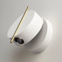 Maytoni LED-seinävalaisin Nuance, valkoinen / kullanvärinen, Ø 10 cm