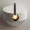 Maytoni LED-seinävalaisin Nuance, valkoinen / musta, Ø 10 cm