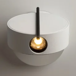 Maytoni LED-seinävalaisin Nuance, valkoinen / musta, Ø 10 cm