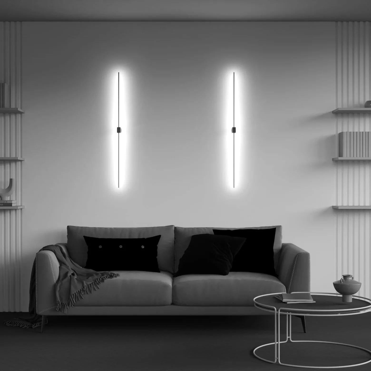 Maytoni LED-seinävalaisin Pars, 105 cm, musta/kulta, alumiini