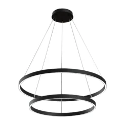 Maytoni Rim -LED-riippuvalo 840, 2 rengasta, musta