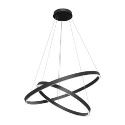 Maytoni Rim -LED-riippuvalo 840, 2 rengasta, musta