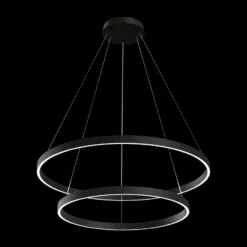 Maytoni Rim -LED-riippuvalo 840, 2 rengasta, musta