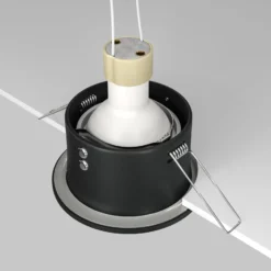 Maytoni upotettava kattovalaisin Zoom, musta, Ø 8,5 cm, alumiini IP65