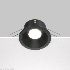 Maytoni upotettava kattovalaisin Zoom, musta, Ø 8,5 cm, alumiini IP65