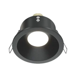 Maytoni upotettava kattovalaisin Zoom, musta, Ø 8,5 cm, alumiini IP65