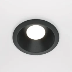 Maytoni upotettava kattovalaisin Zoom, musta, Ø 8,5 cm, alumiini IP65