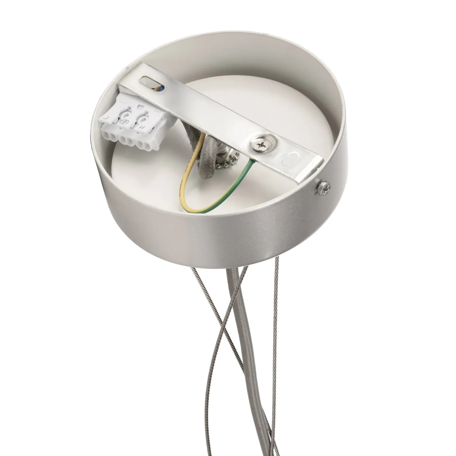 Menkar LED-riippuvalaisin, hopeanvärinen, Ø 60 cm, CCT, ylös/alasvalo