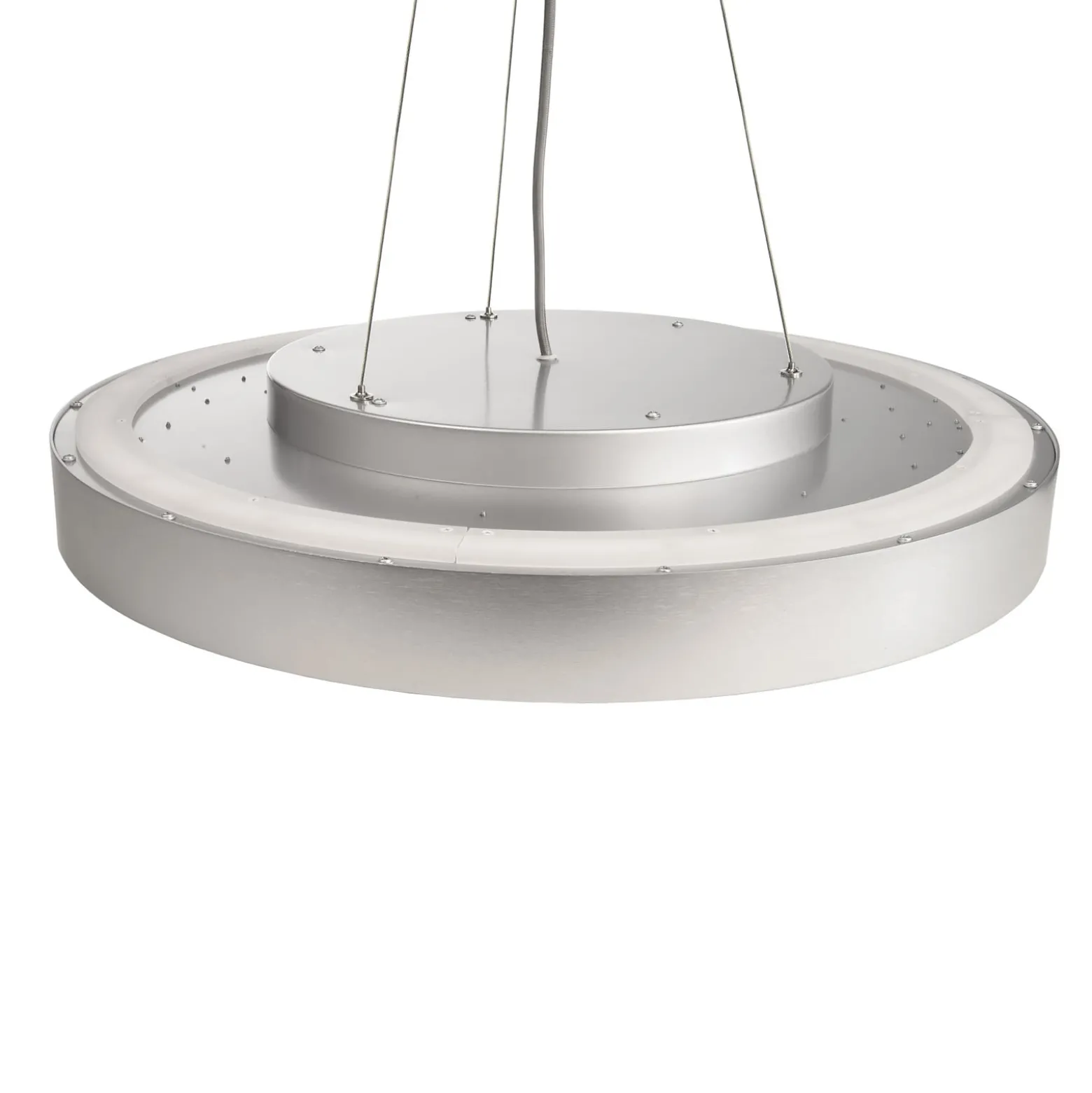 Menkar LED-riippuvalaisin, hopeanvärinen, Ø 60 cm, CCT, ylös/alasvalo