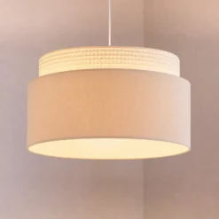 Milano-riippuvalo, ecru/beige, Ø 45 cm, tekstiili, E27
