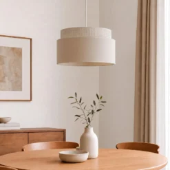 Milano-riippuvalo, ecru/beige, Ø 45 cm, tekstiili, E27