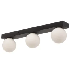 Mini kylpyhuoneen kattovalaisin, 3-valo, musta, lasi/metalli
