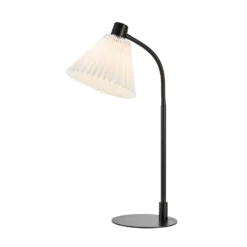 Mira pöytävalaisin, musta/valkoinen, rauta/kangas, korkeus 59 cm