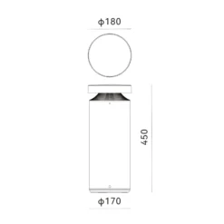 Molto Luce LED-pollarilamppu Mona, halkaisija 18 cm, alumiini, korkeus 45 cm