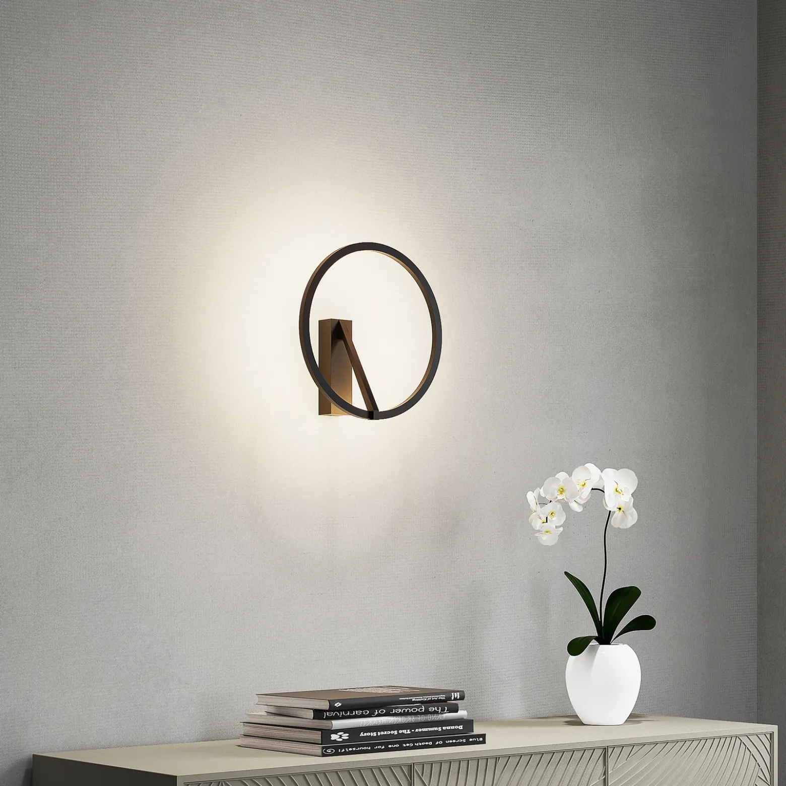 Molto Luce LED-seinävalaisin Melli SD, musta, alumiini, Ø 33 cm