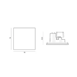 Molto Luce LED uppoasennusvalaisin Wall R68 Lasi IP44 SQ, musta